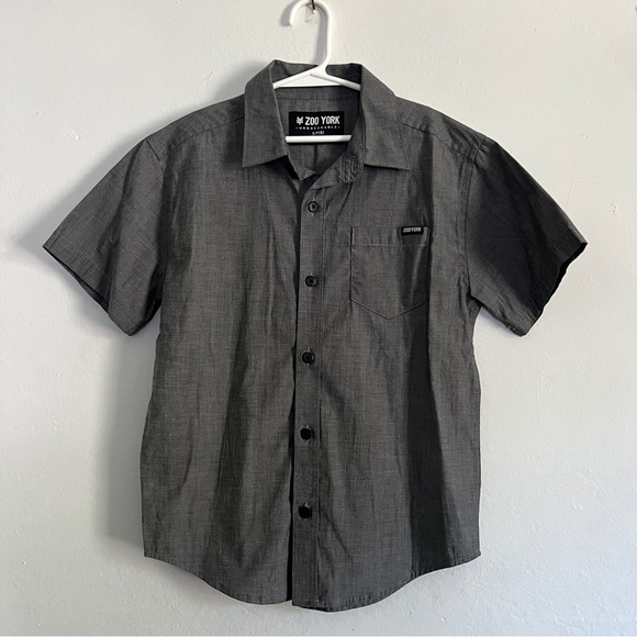 Zoo York | Boys Short Sleeve Button Down Shirt | Dark Heather Grey | Size S (8) - Picture 1 of 7